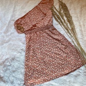 Flower One Shoulder Dress